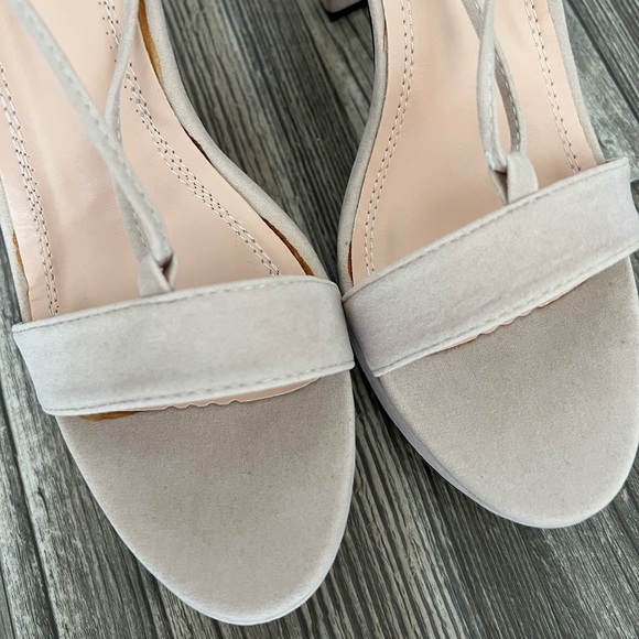 Lulu's I Slay Nude Suede Lace up platform heels - Picture 4 of 10